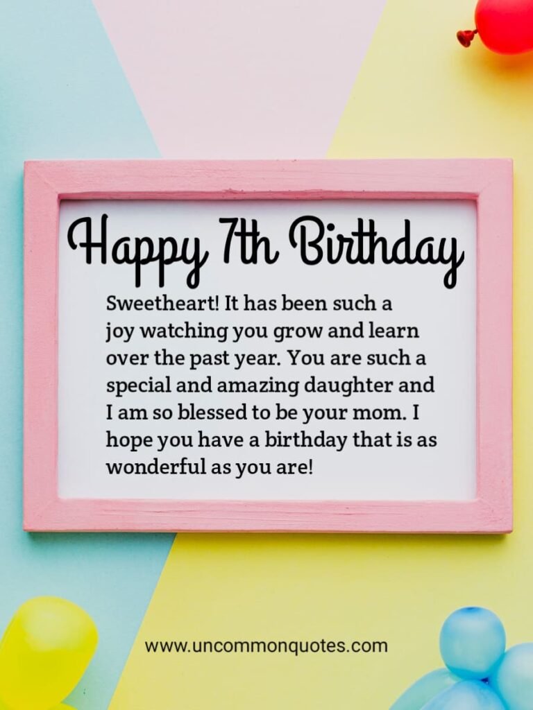 7th birthday message for daughter image