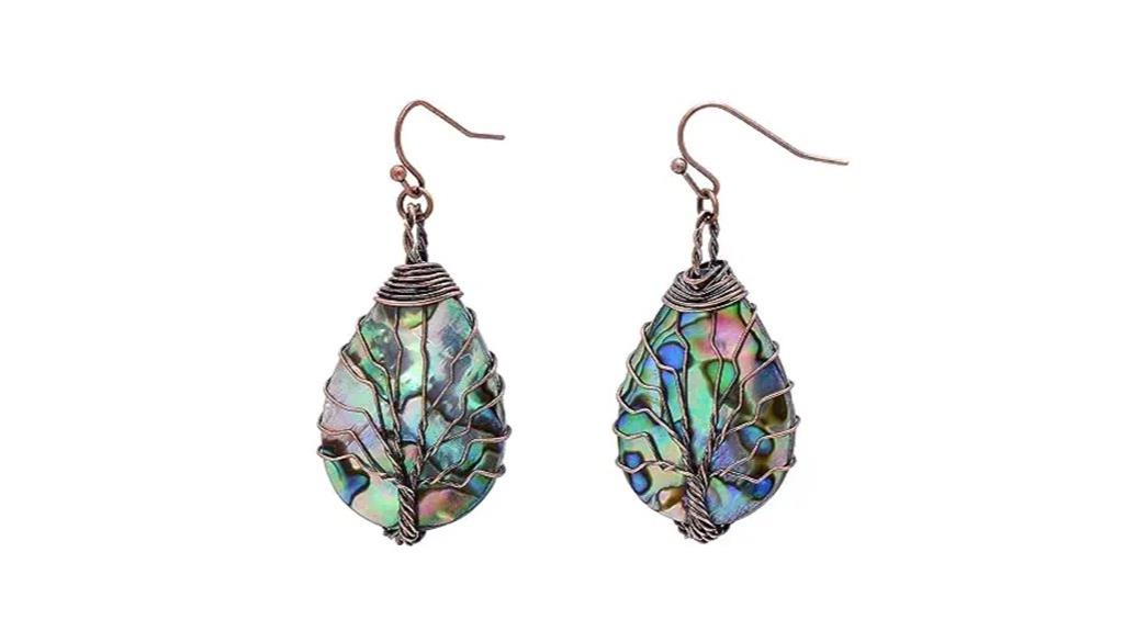 abalone shell dangle earrings