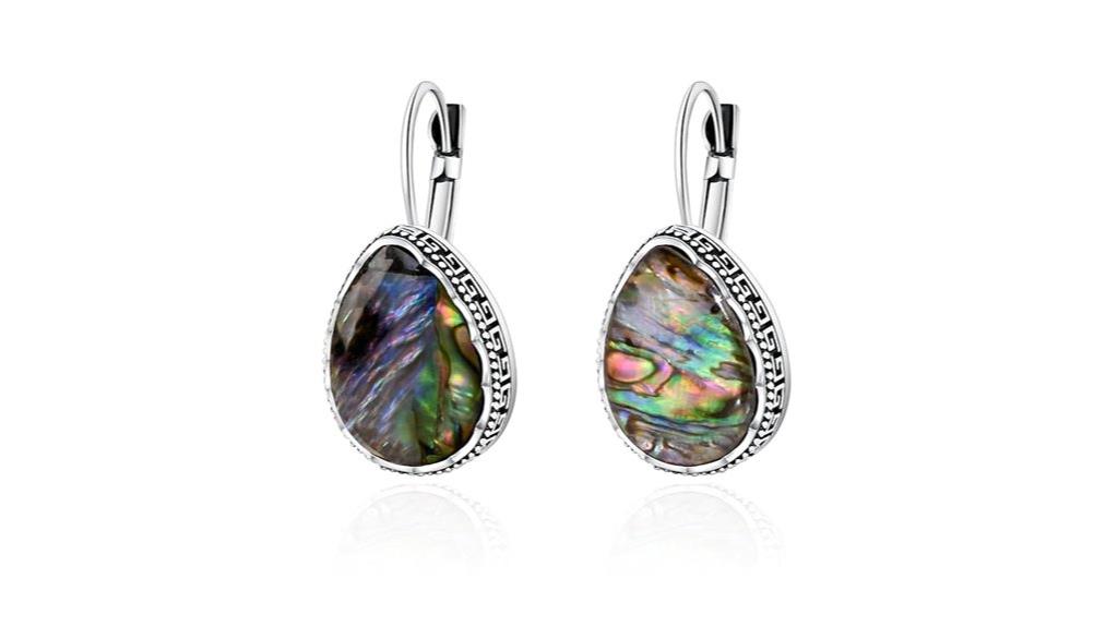 abalone shell teardrop earrings