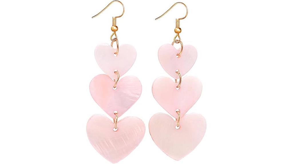 acrylic heart shaped earrings