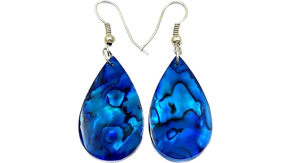 blue paua abalone earrings