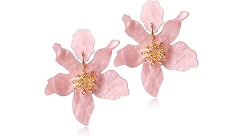 bohemian oversized flower earrings