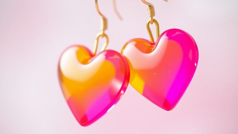 colorful acrylic heart earrings