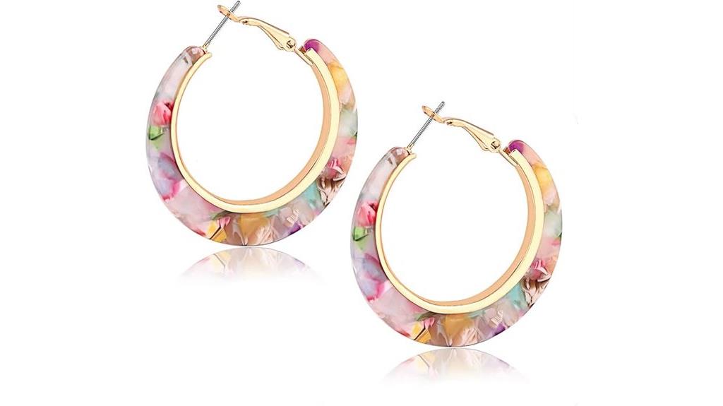 colorful acrylic hoop earrings