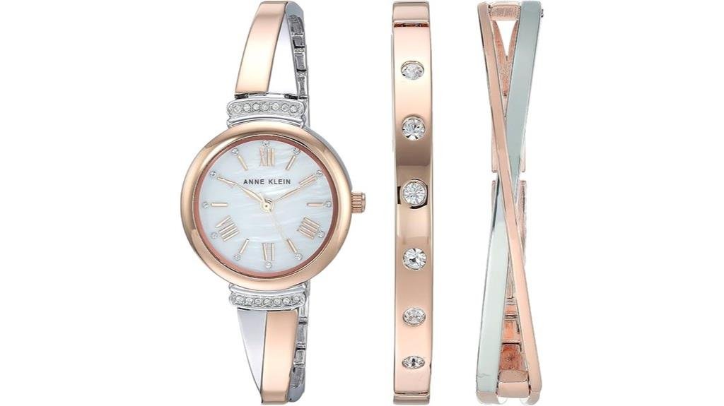 crystal accented bangle watch