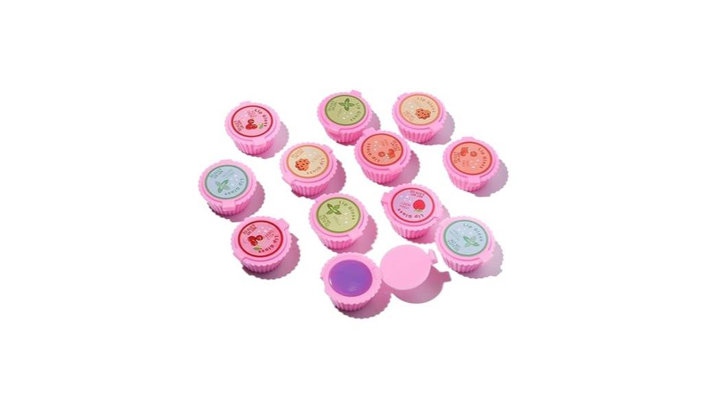 cupcake themed lip glosses set