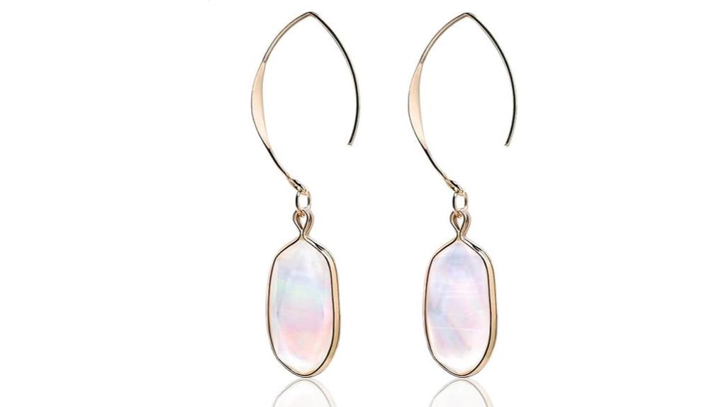 gold plated abalone earrings