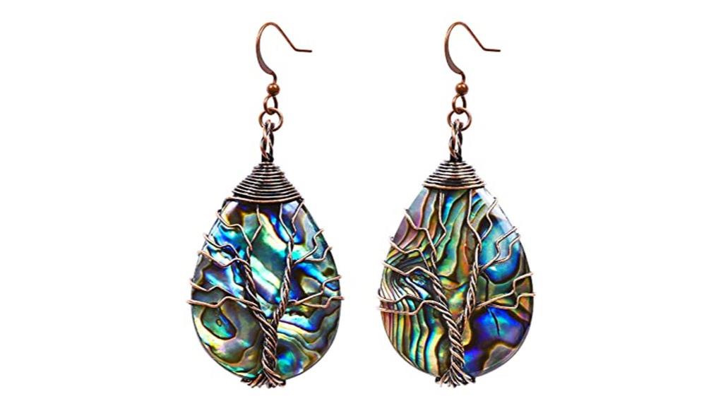 handmade sea abalone earrings