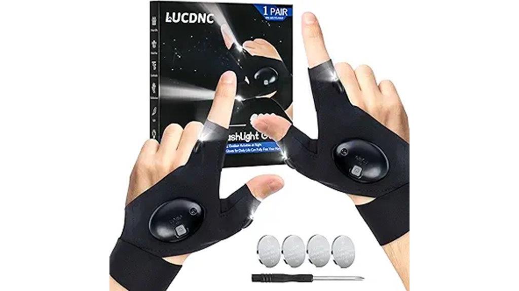 hands free led flashlight gloves