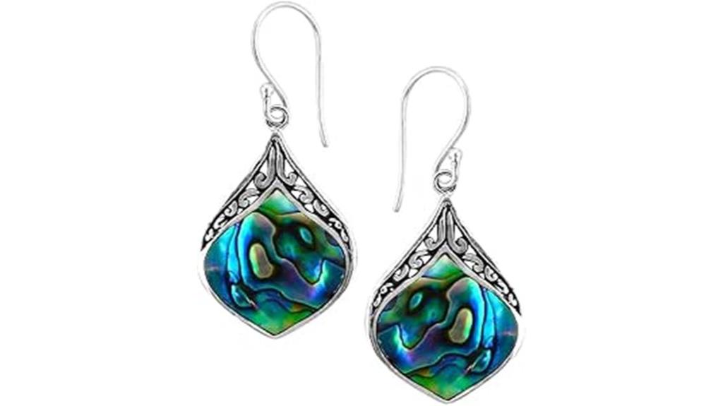 sterling silver abalone earrings