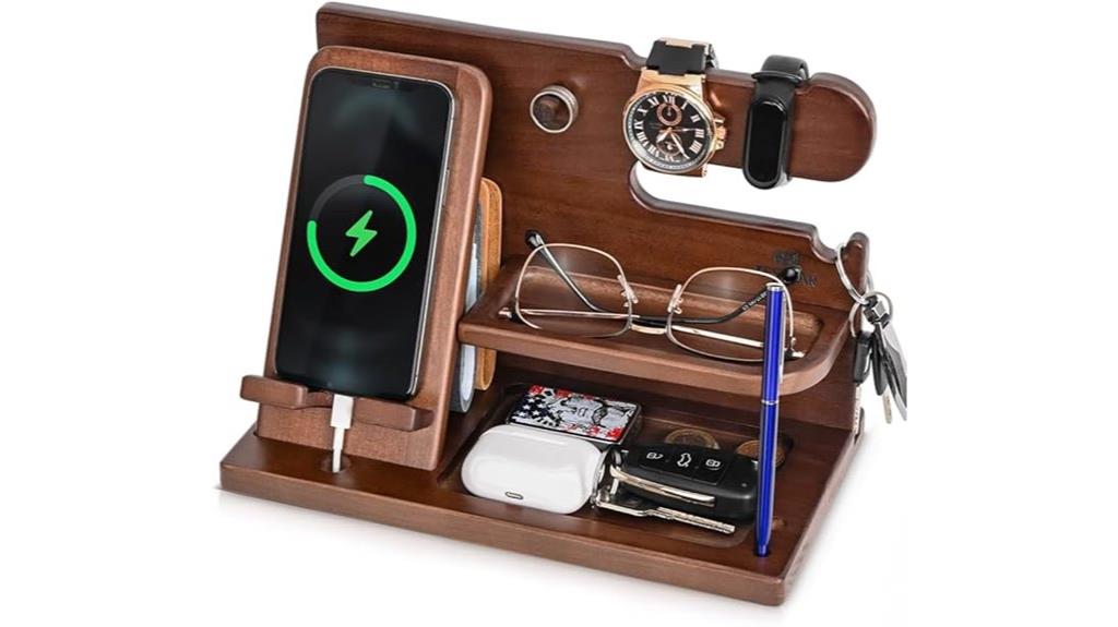 stylish wooden phone dock