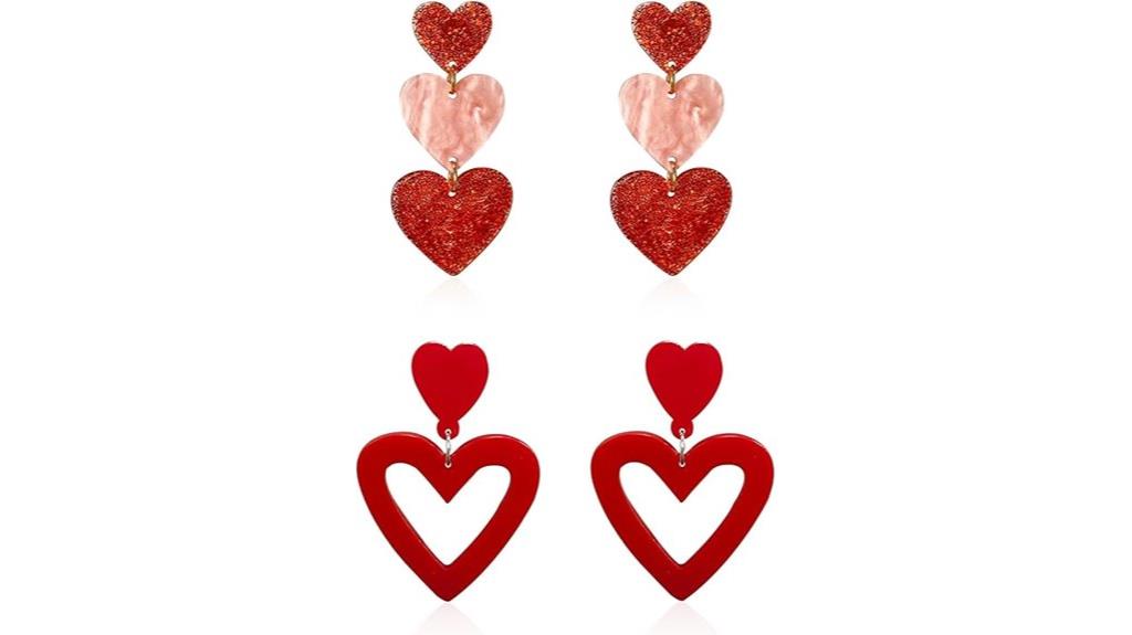 summer heart earrings set