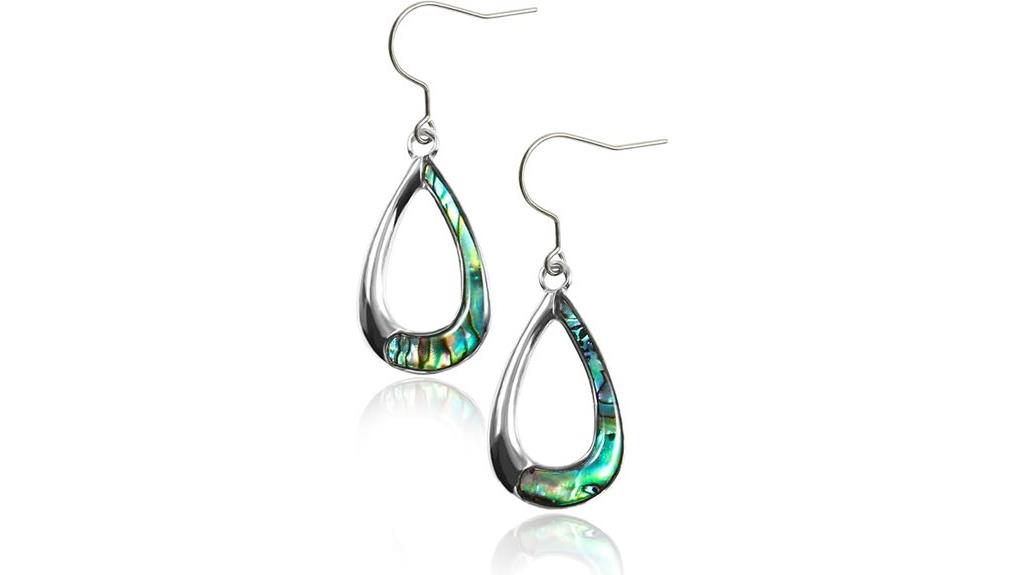 titanium abalone shell earrings